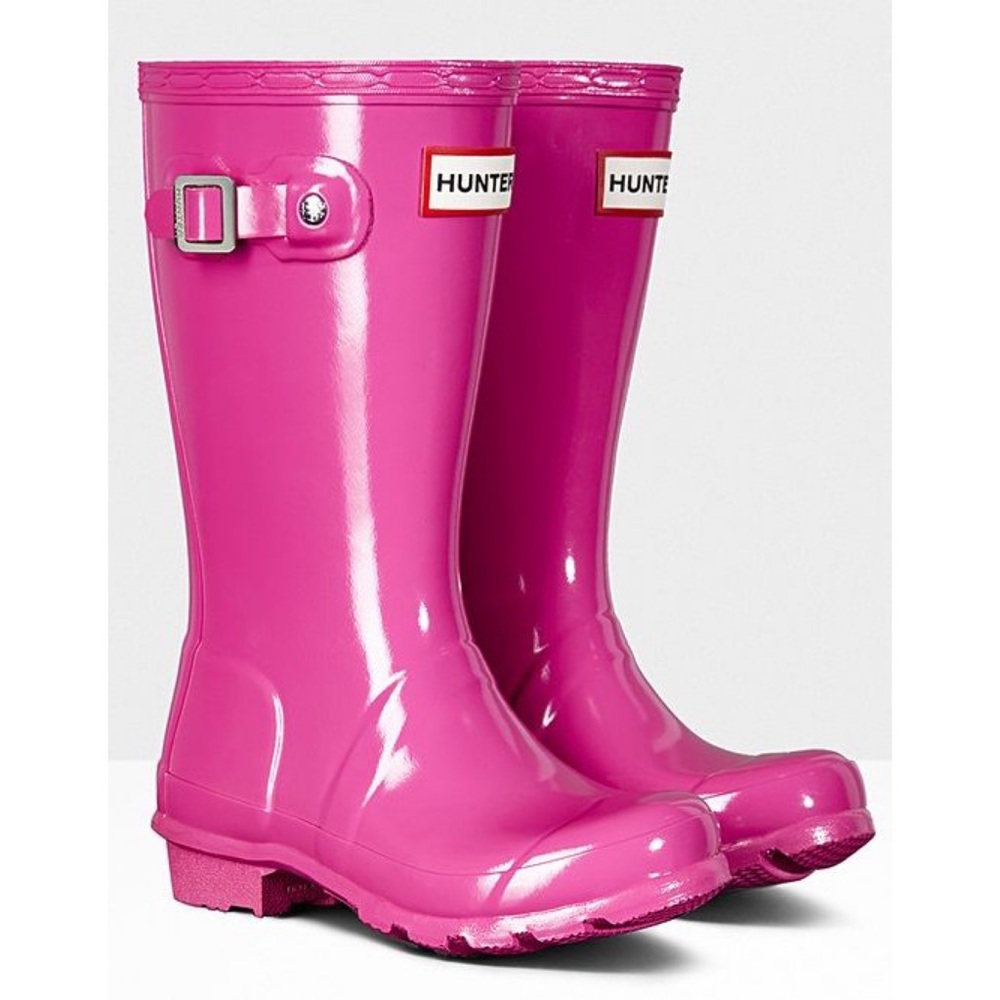 Hunter Lipstick Pink Glossy Classic Tall Rain Boot Gem